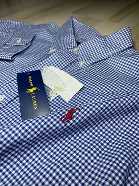Polo Ralph Lauren Men’s Sz XL Shirt Casual Blue Gingham Check Button Down NWT